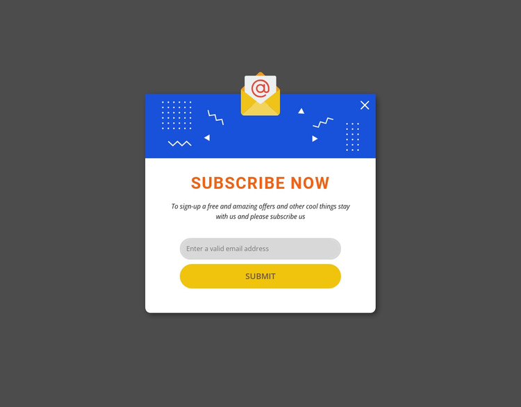 Subscribe now popup Website Builder Software